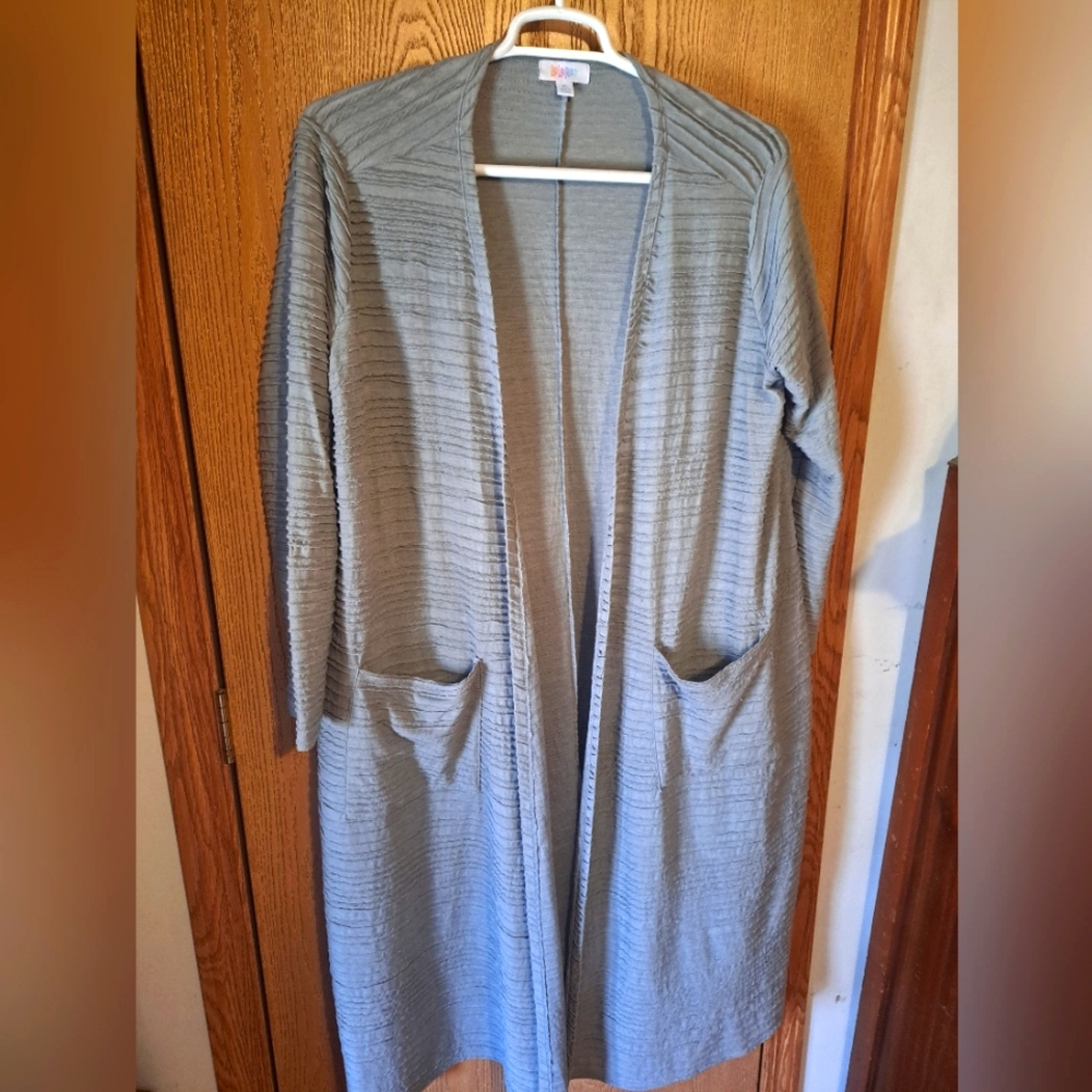 Women's Gray Open Front Sweater